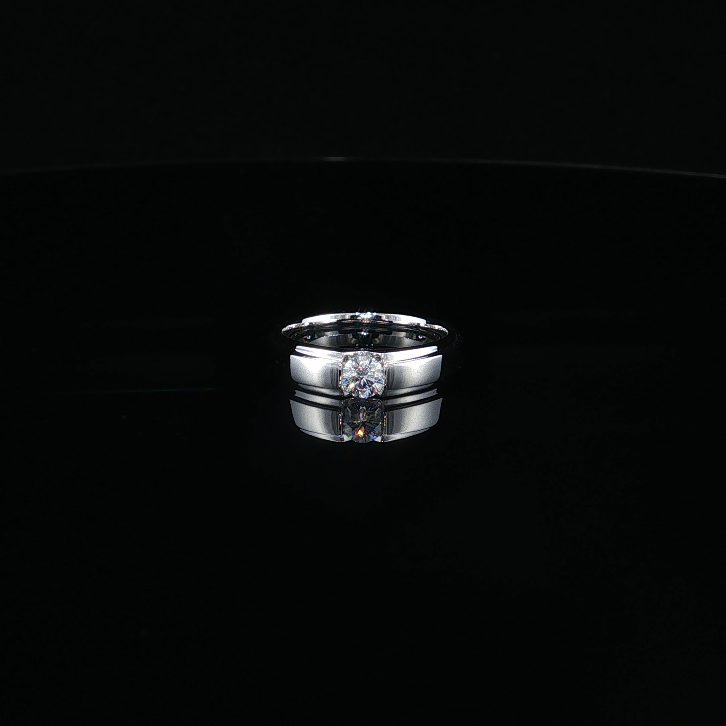 Round Lab-Diamond Solitaire Ring in White Gold