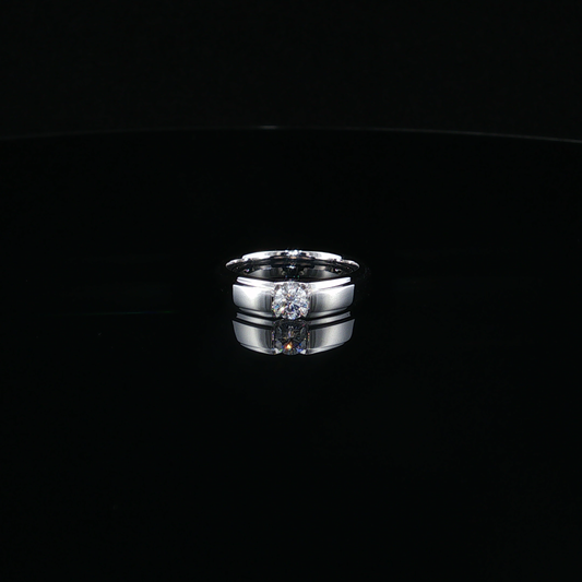 Round Lab-Diamond Solitaire Ring in White Gold
