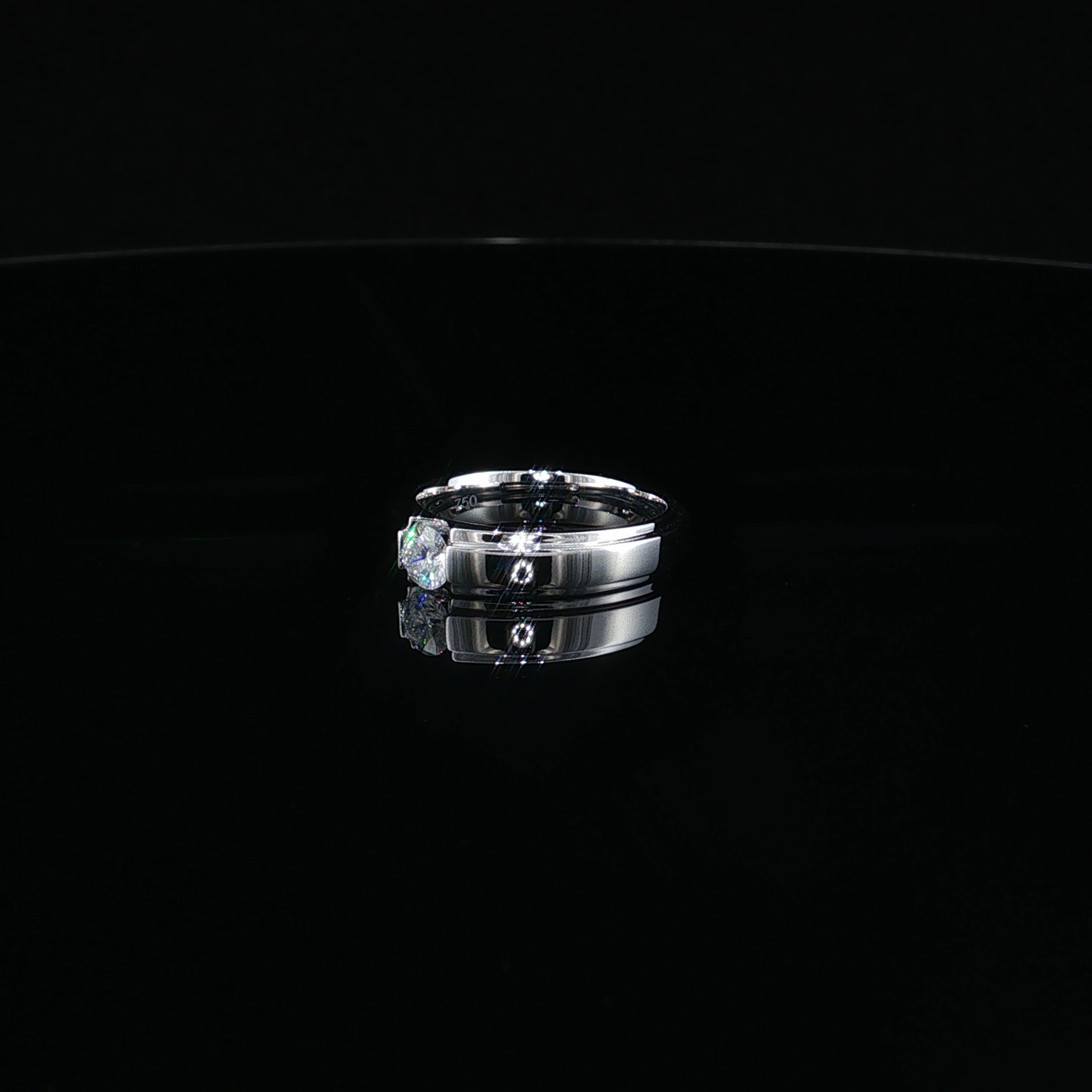 Round Lab-Diamond Solitaire Ring in White Gold