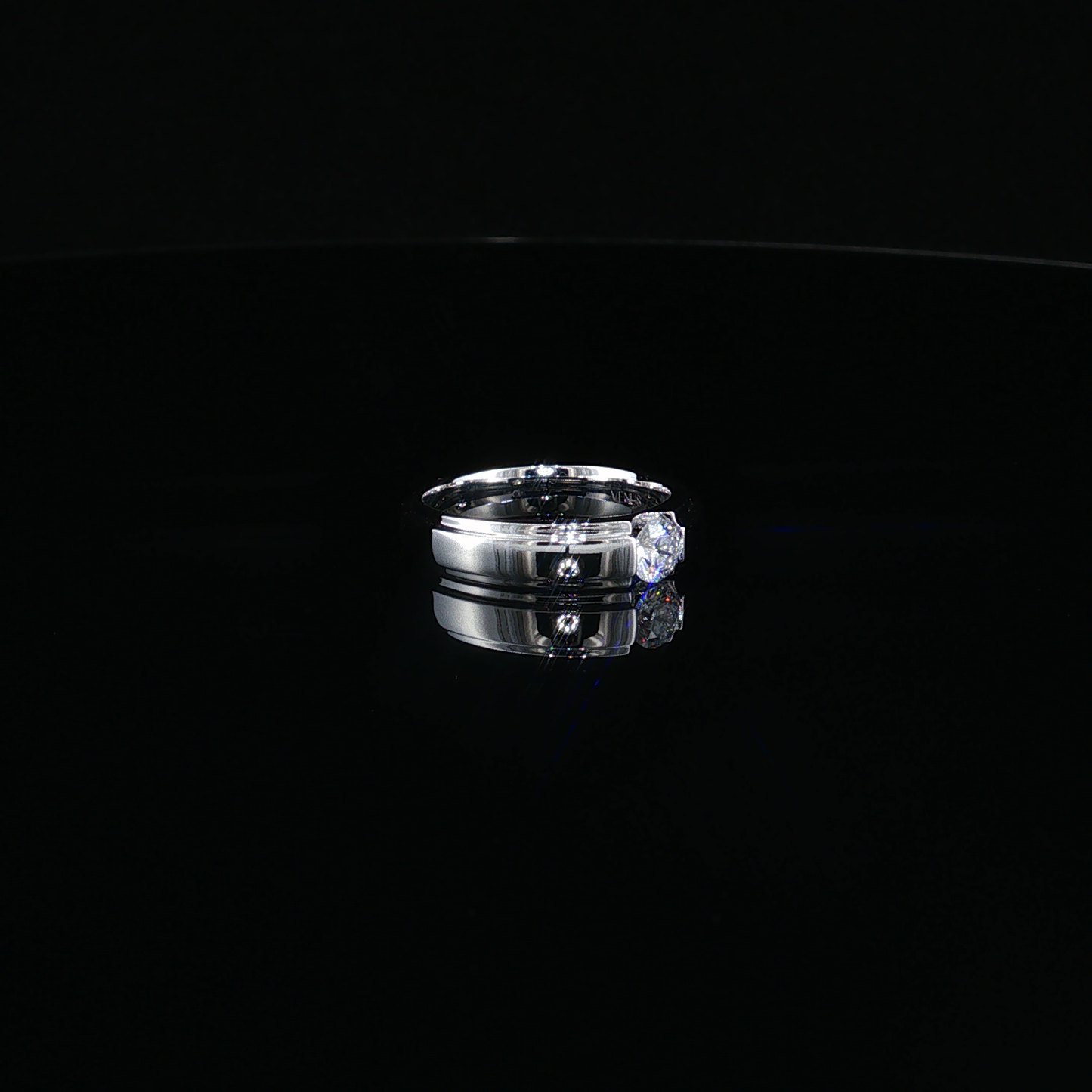 Round Lab-Diamond Solitaire Ring in White Gold