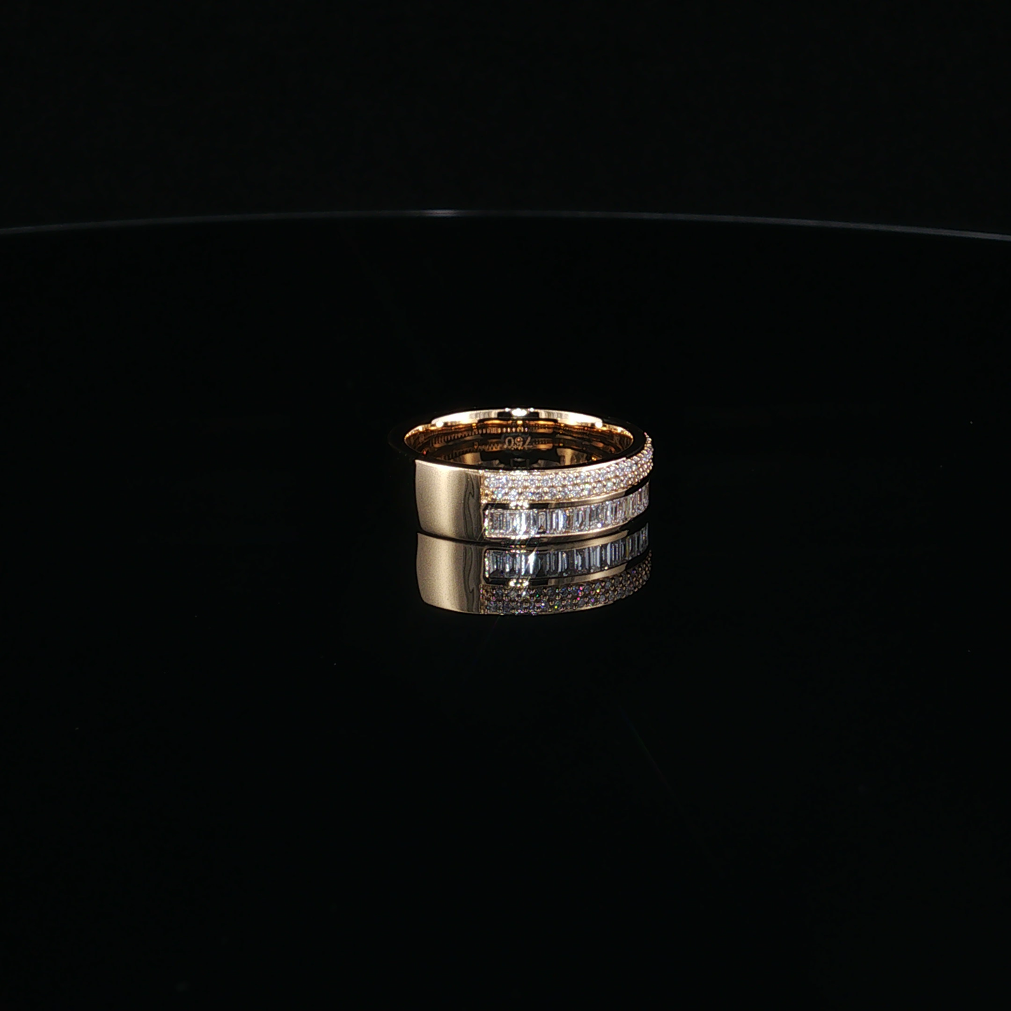 Yellow Gold Lab-Diamond Eternity Ring with Round and Baguette Stones