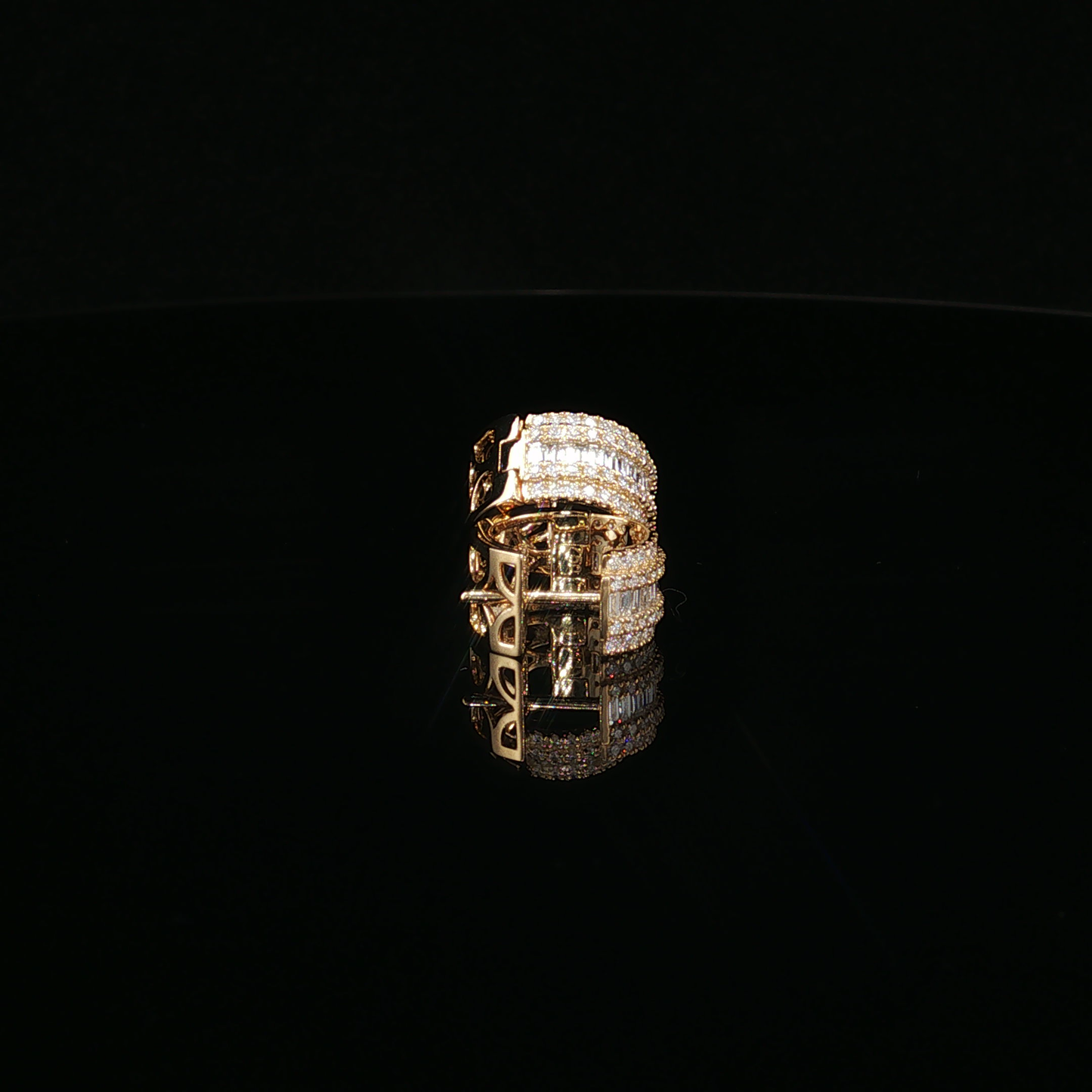 Diamond Multi-Row Hoop Earrings in 18k Yellow Gold