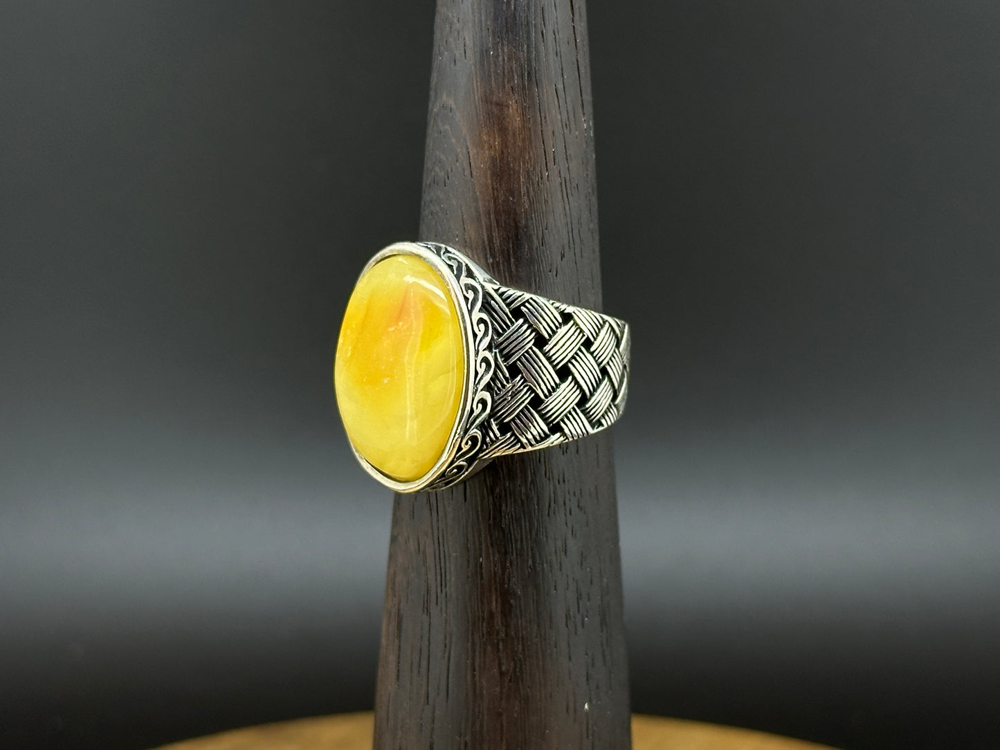 Yellow Agate men ring