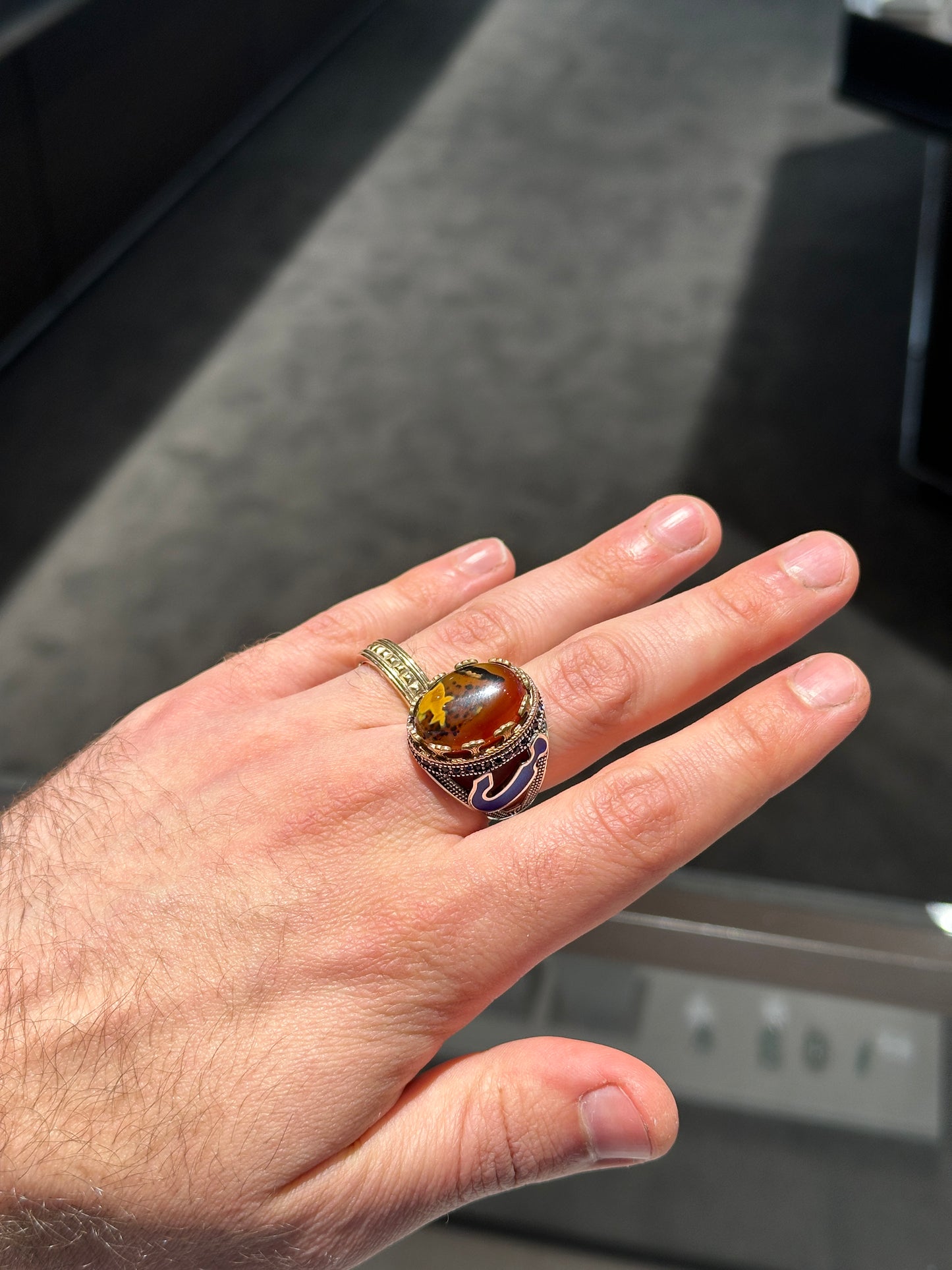 Agate men ring