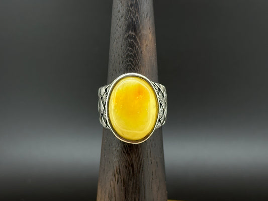 Yellow Agate men ring