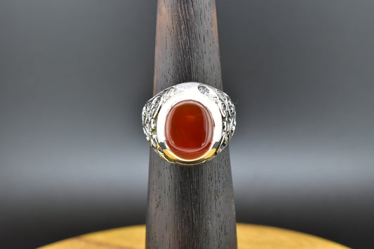 Yemen agate silver ring