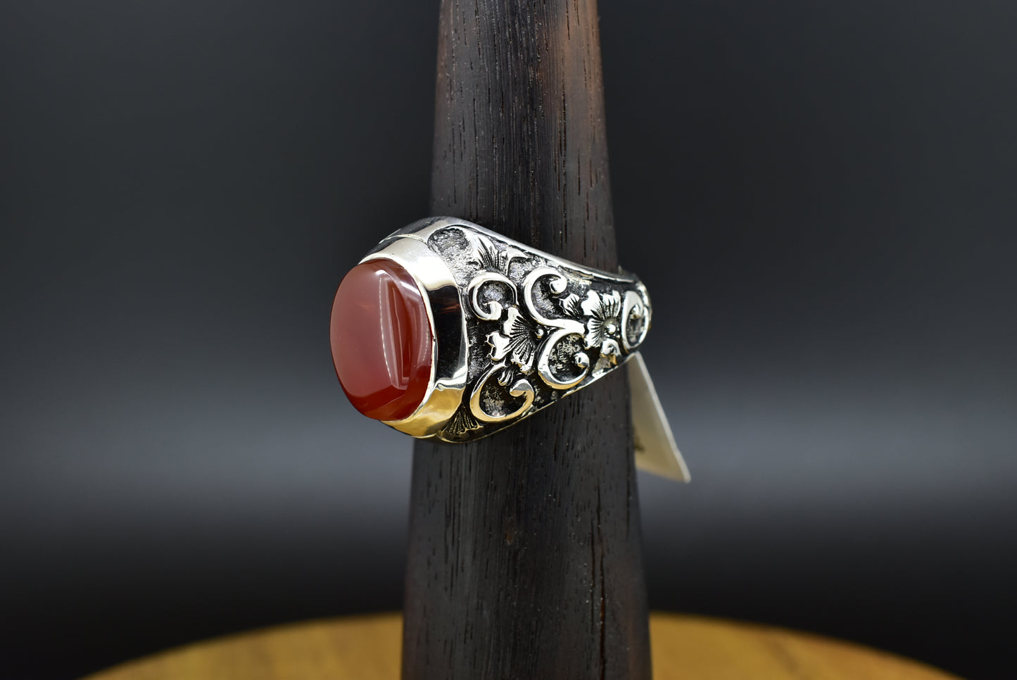 Yemen agate silver ring