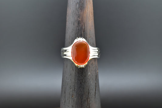 Yemen agate silver ring