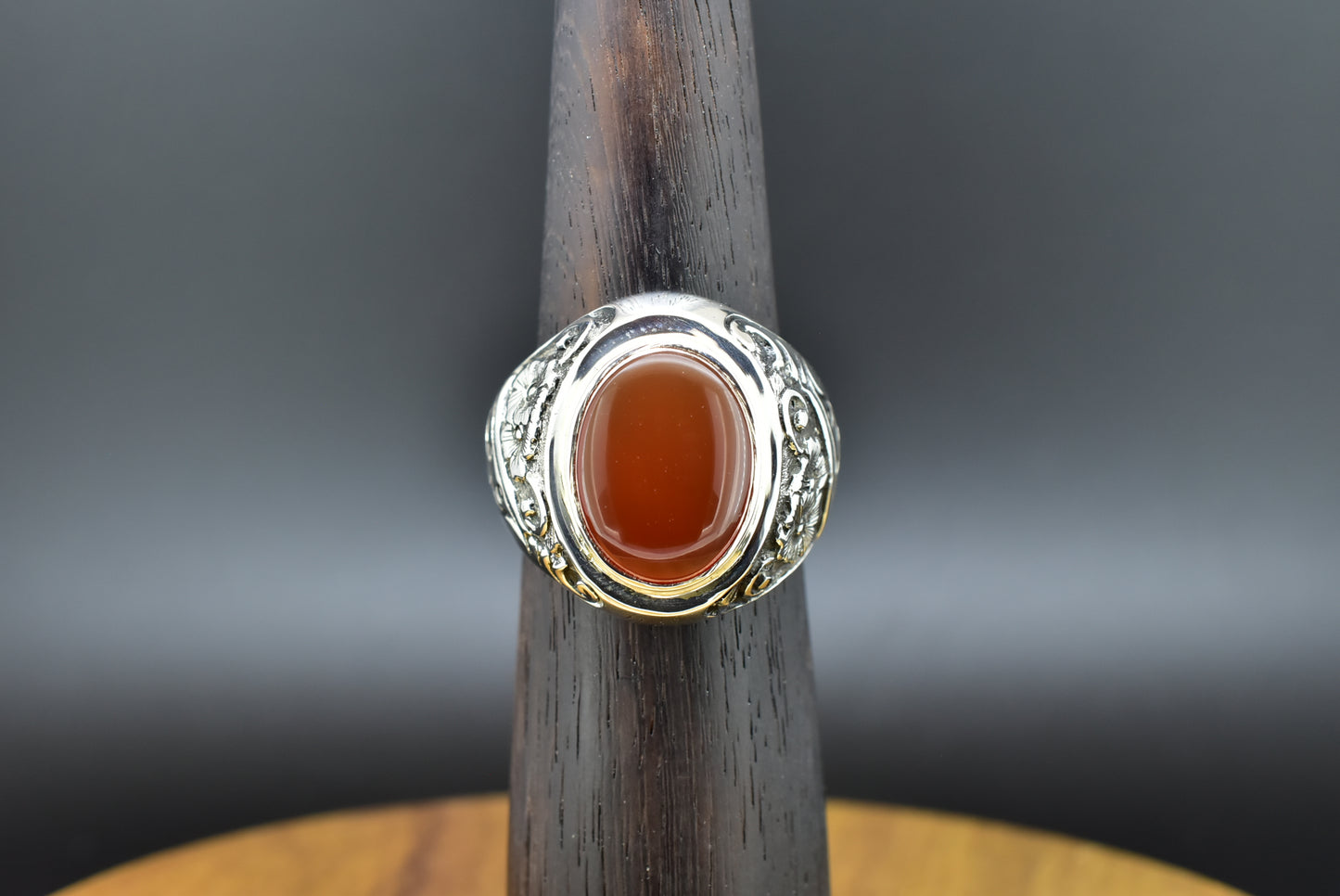 Yemen agate silver ring