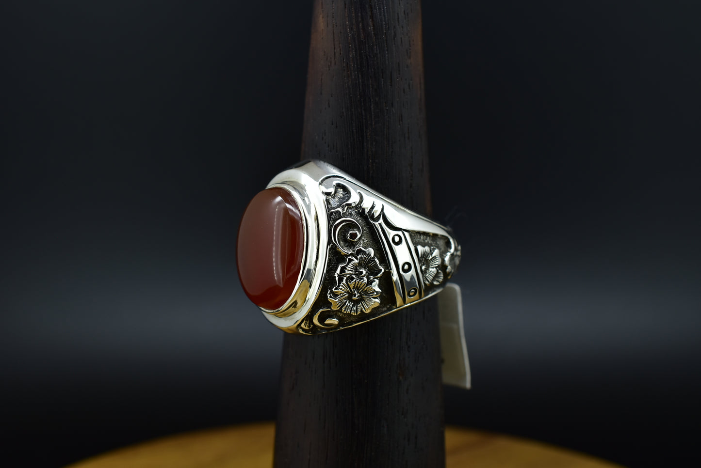 Yemen agate silver ring