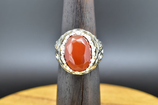 Yemen agate silver ring