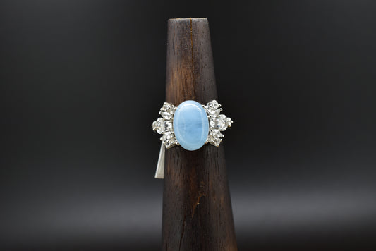 Aquamarine & Zirconium Ring