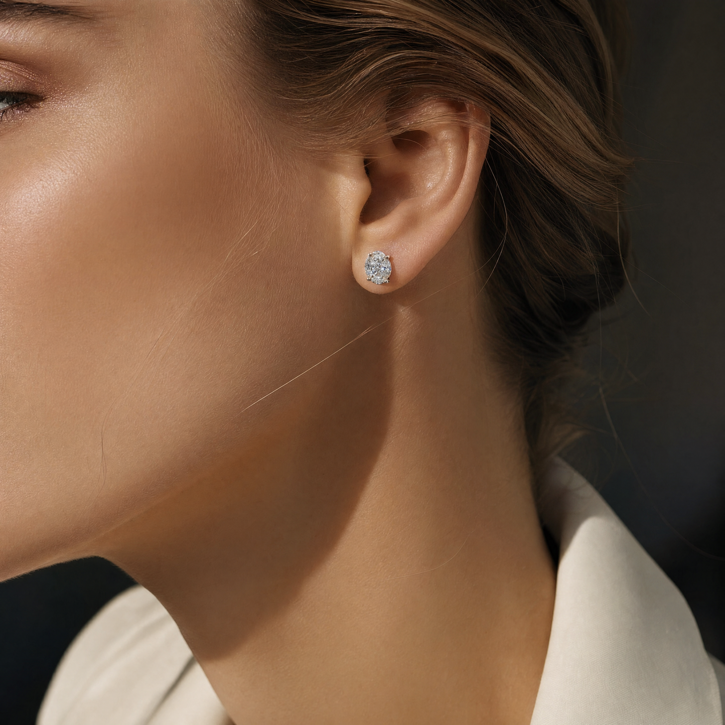 Yellow Gold Diamond Cluster Stud Earrings
