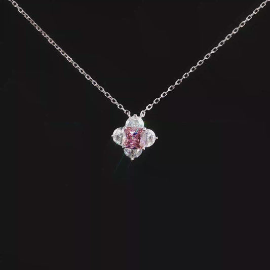 Tourmaline Floral Pendant Sterling Silver Necklace