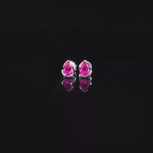 Pear-Cut Alexandrite Stud Earrings in Preimum Sterling Silver