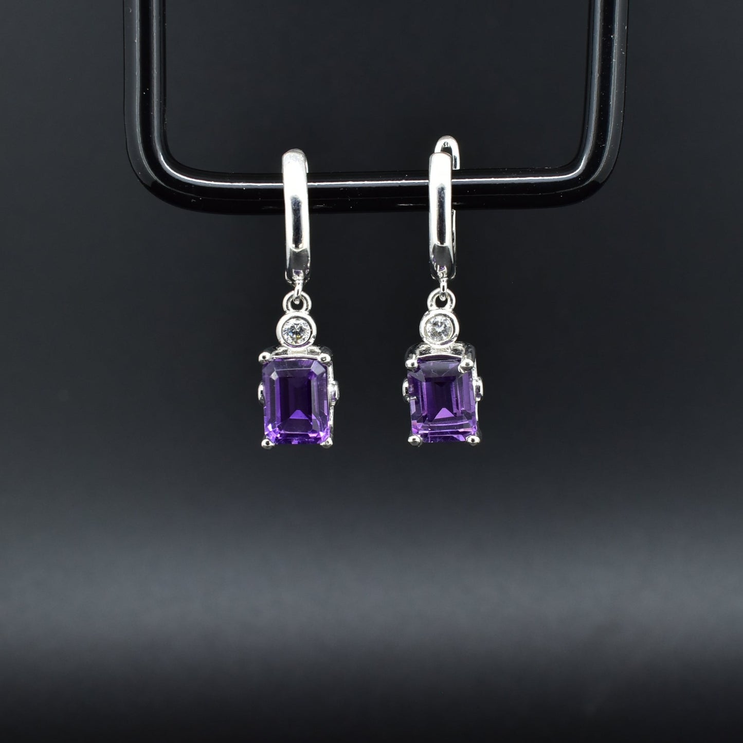 Amethyst Silver Earrings