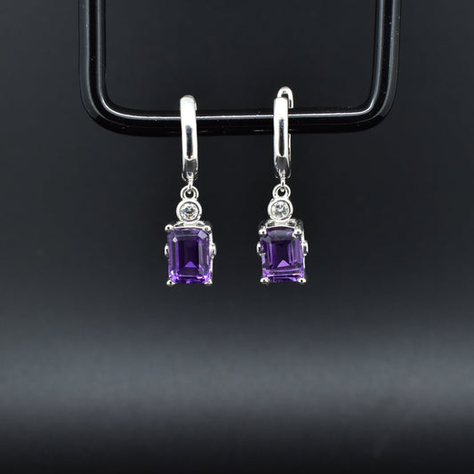 Amethyst Silver Earrings