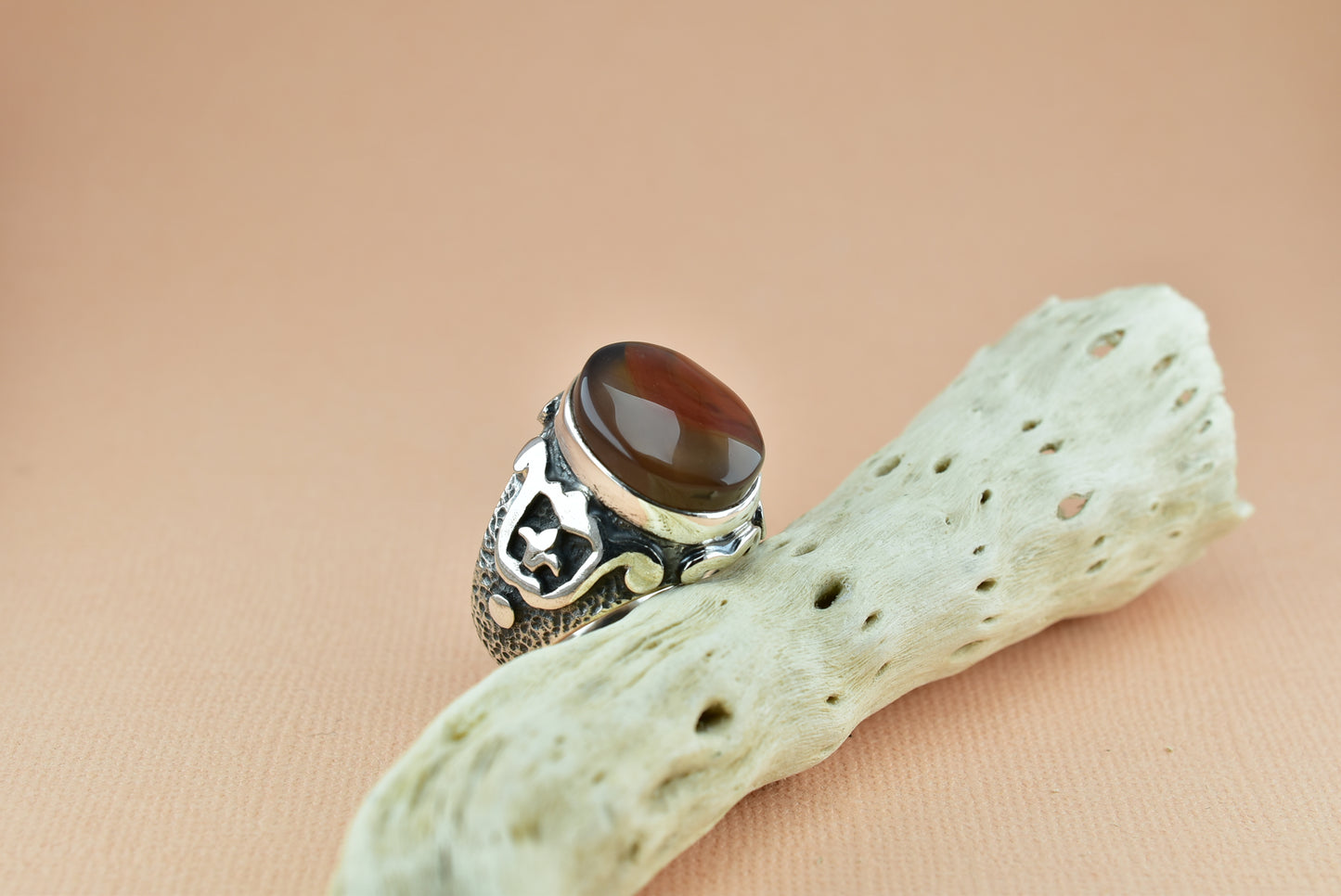 Agate Silver Ring