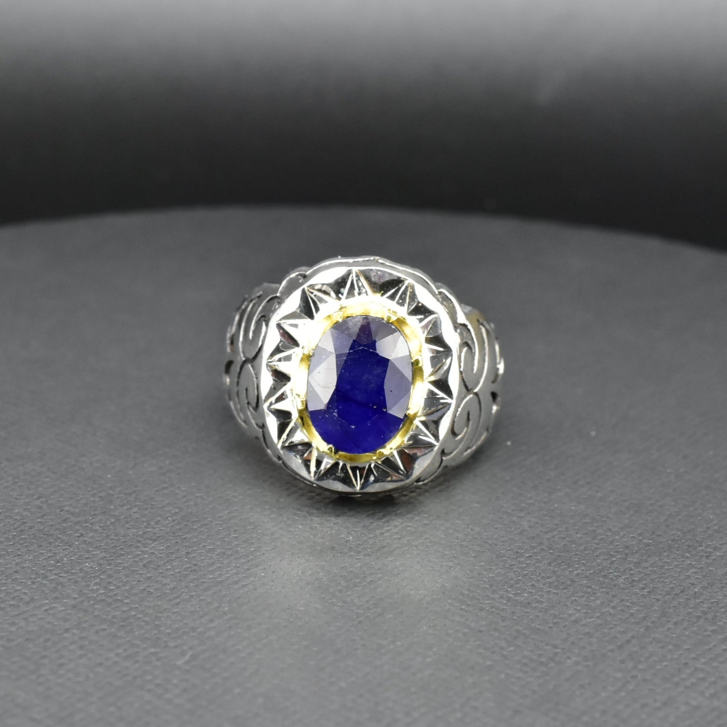 Blue Sapphire Silver Ring