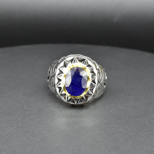 Blue Sapphire Silver Ring