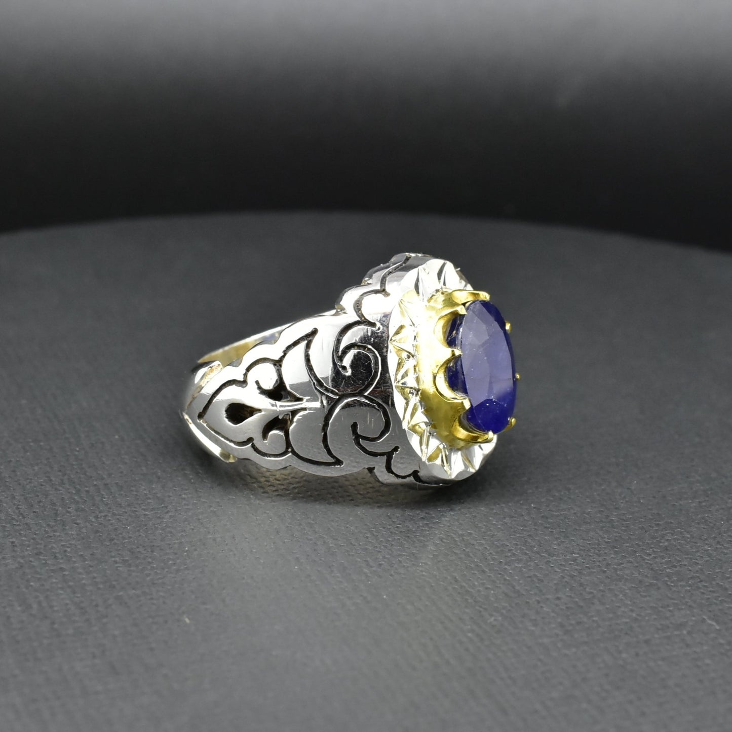 Blue Sapphire Silver Ring