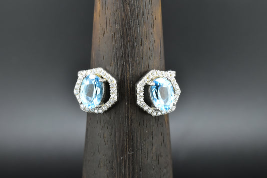 Blue-topaz Silver Ring