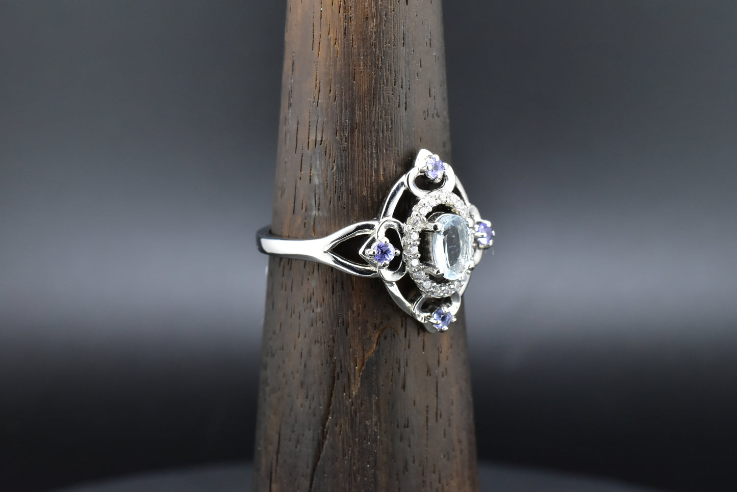 Aqua Silver Ring