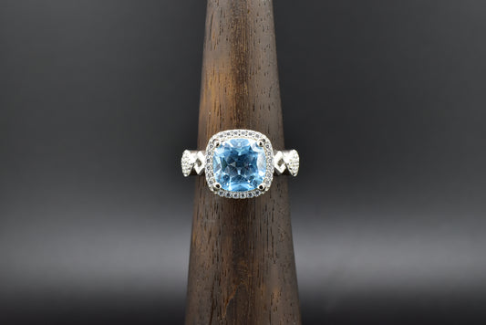 Aqua Silver Ring