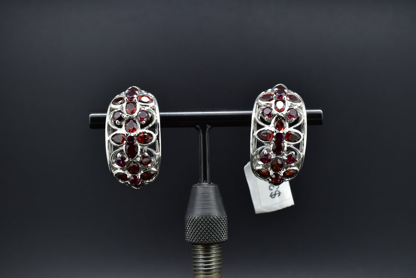 Garnet Silver Earrings