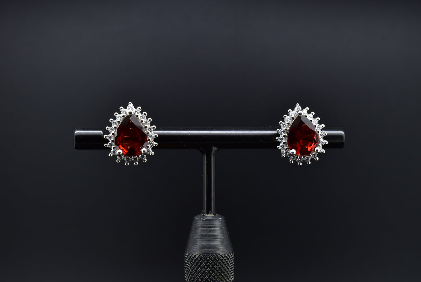 Garnet Silver Earrings