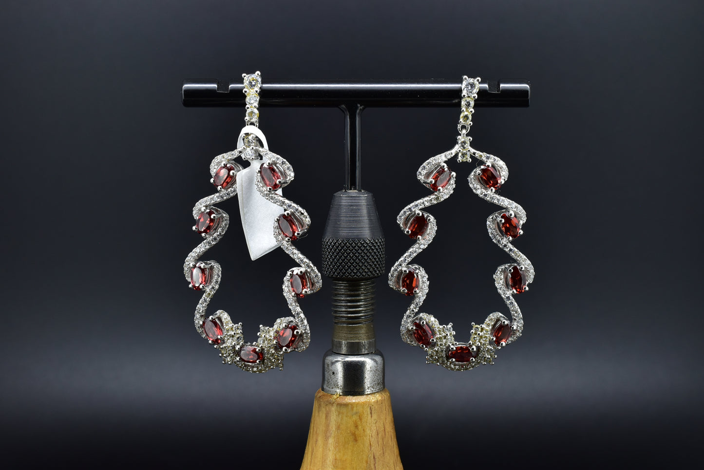 Garnet Silver Earrings