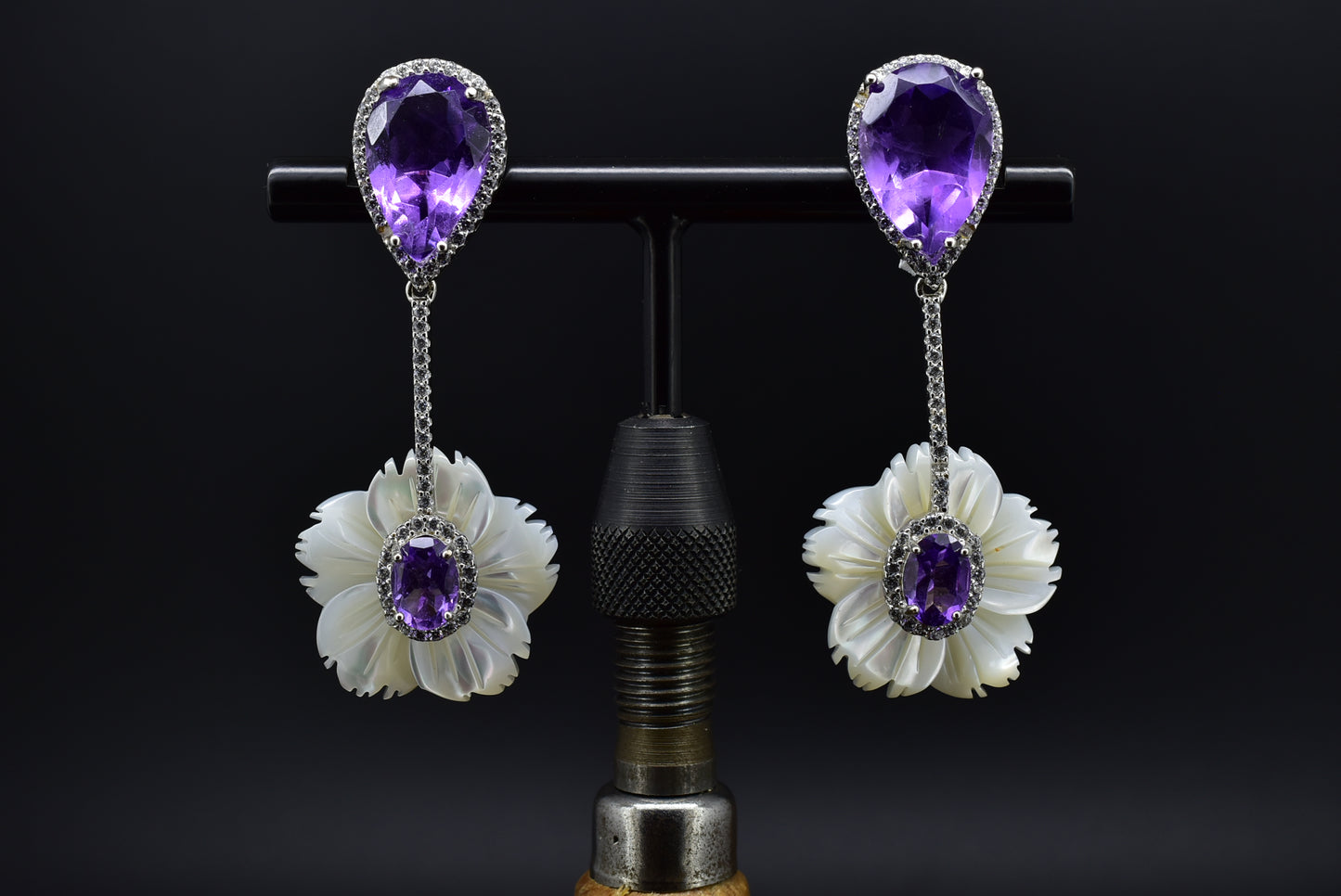 Amethyst Silver Earrings