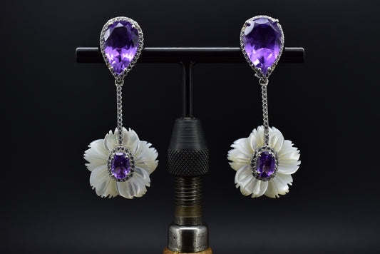 Amethyst Silver Earrings