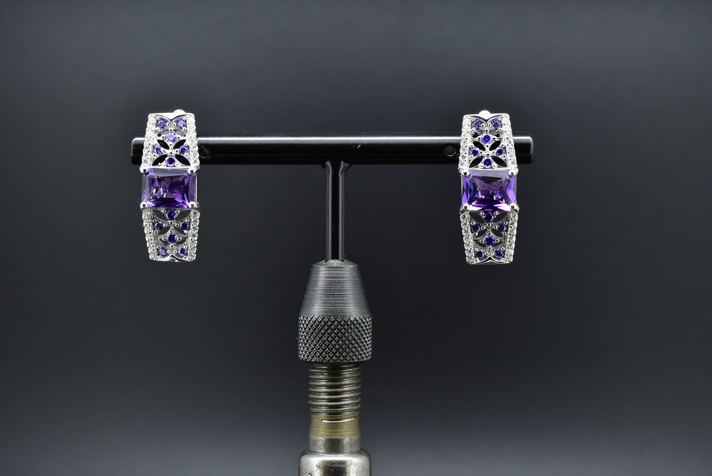 Amethyst Silver Earrings