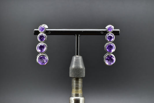 Amethyst Silver Earrings