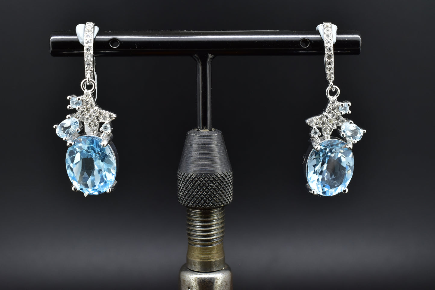 Aqua Silver Earrings