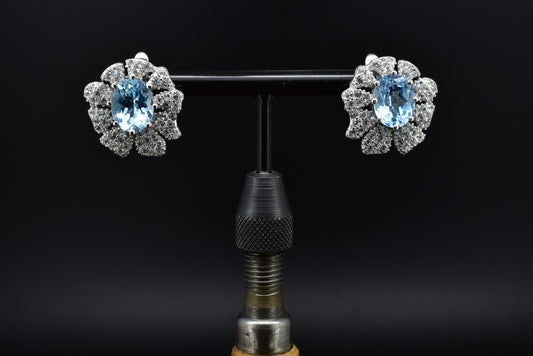 Aqua Silver Earrings