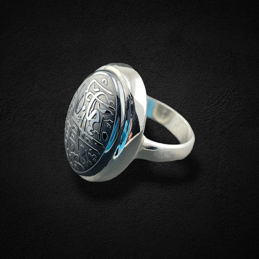 Hematite silver ring