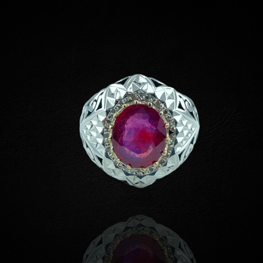 Ruby silver ring