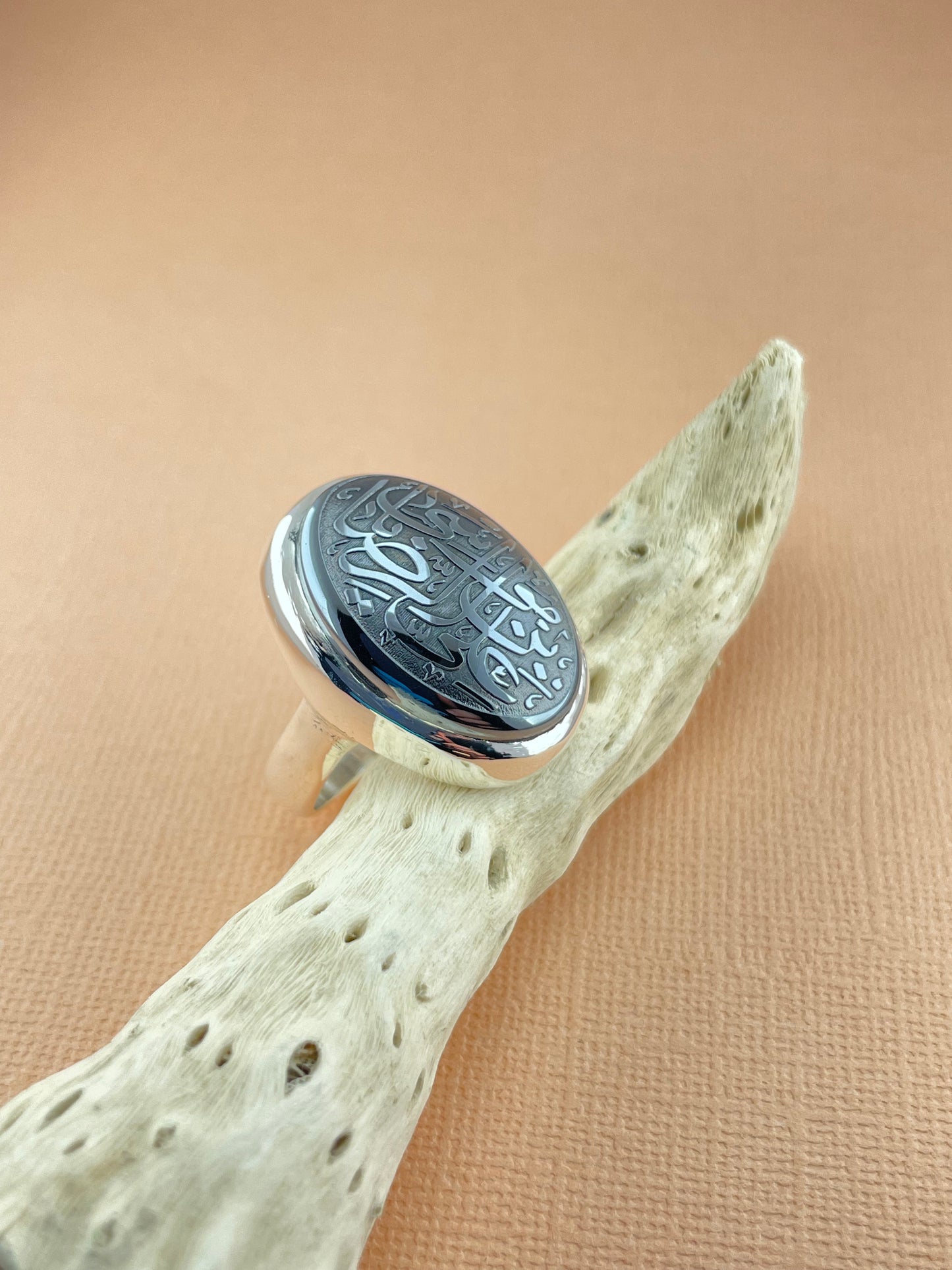 Hematite silver ring