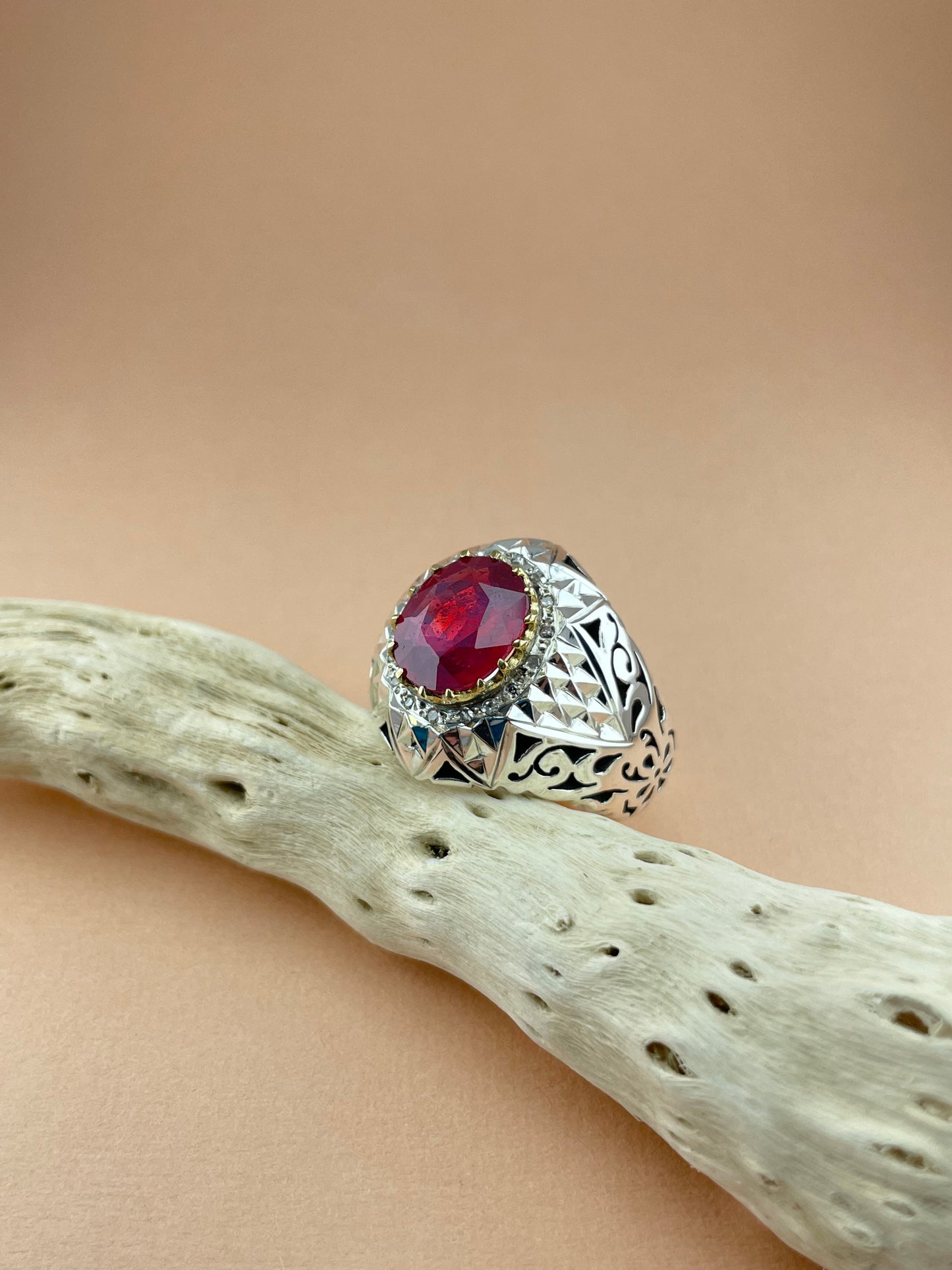 Ruby silver ring
